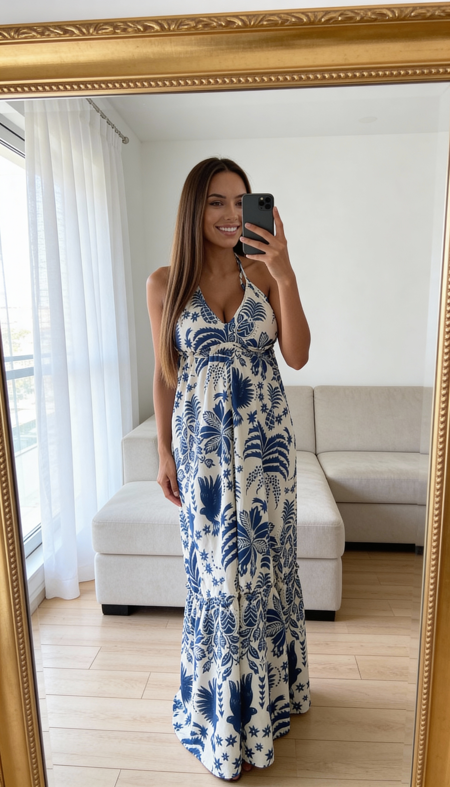Vestido Longo com Bojo Santorini